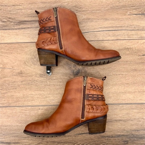 Pikolinos Andorra Women's Size 10.5 US 41 EU Brown Leather Triple Buckle Booties - Picture 7 of 8